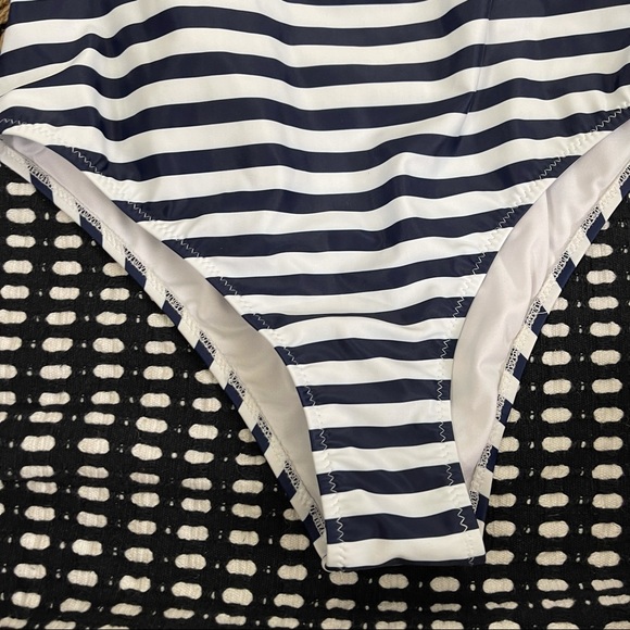 Cupshe Swim Cupshe Stripe Floral Strapless One Piece Swimsuit